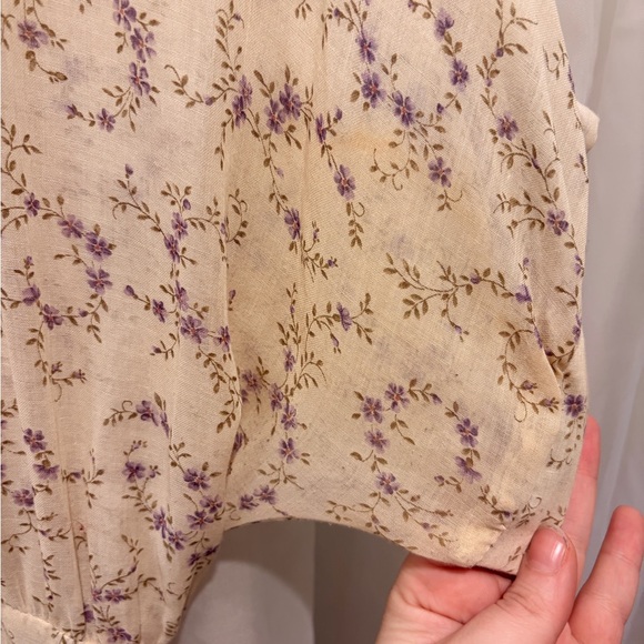 Gunne Sax by Jessica McClintock Cream Floral Midi Dress with lace detail size 10 - Picture 11 of 11